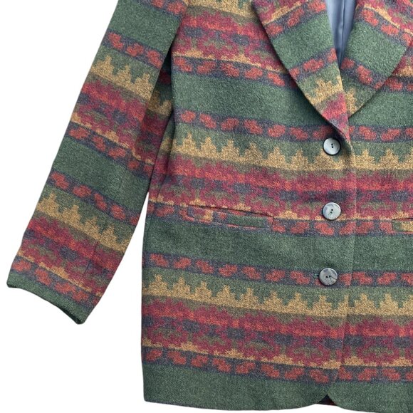 Vintage Braetan Wool Western Jacket Suede Collar Southwestern Ranch Blazer-M - Picture 4 of 13